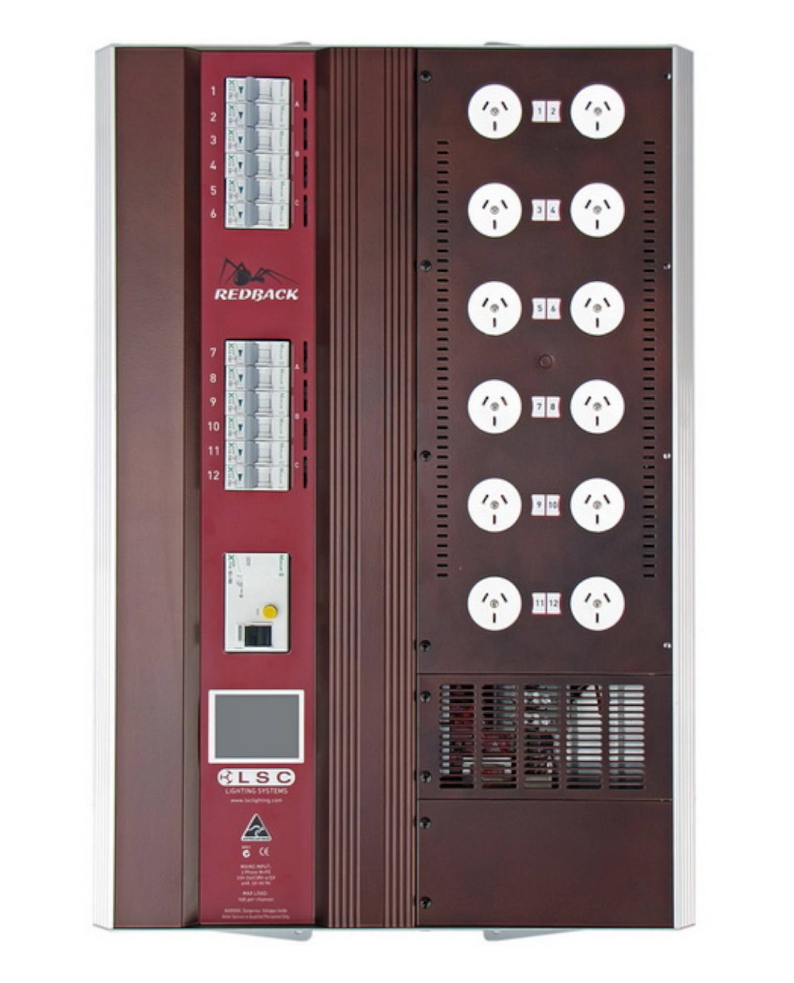 Redback Wallmount 12 Channel X 10a Dimmer With Australian 3 Pin Gpos And Rcd Protectio