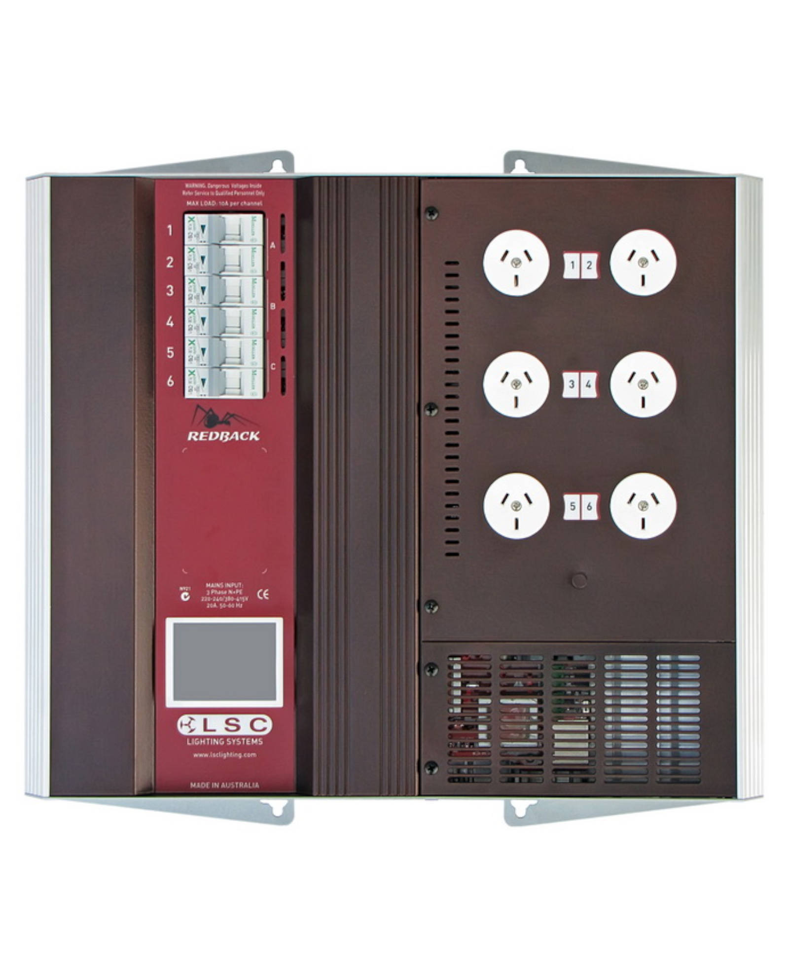 Redback Wallmount 6 Channel X 10a Dimmer With Australian Outlets Without Rcd