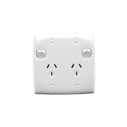 Schneider Electric 25/2VS-WE SWITCH SOCKET STD DOUBLE 2GANG WHITE