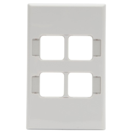 PDL PDL684HIDWH Grid and ID Cover Plate 4Gang Horiz White