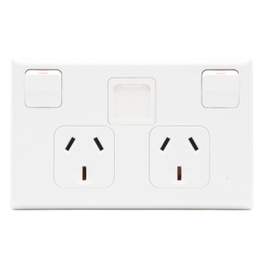 PDL695IDWH Sw Socket ID 10A Double Horz White