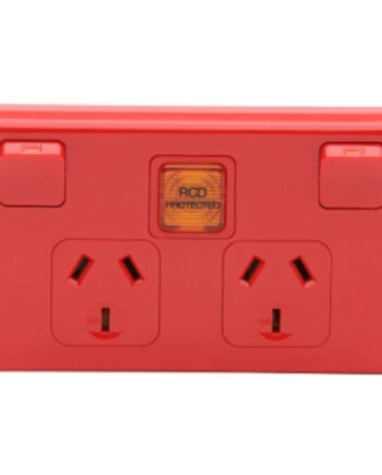 PDL695PRD Sw Socket 10A Double Horiz RCD On Indicator Red